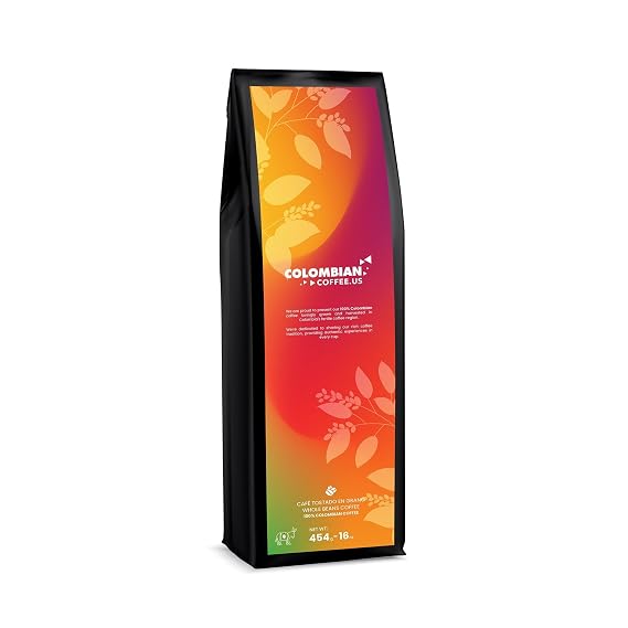 Colombian Coffee US. 16Oz Colombian Coffee Beans, 100% Arabica, Full Body, Medium Dark Roast Whole Bean Coffee Blend with Sweet Caramel & Cocoa Notes, Low Acid Coffee Whole Beans, Sustainably Sourced