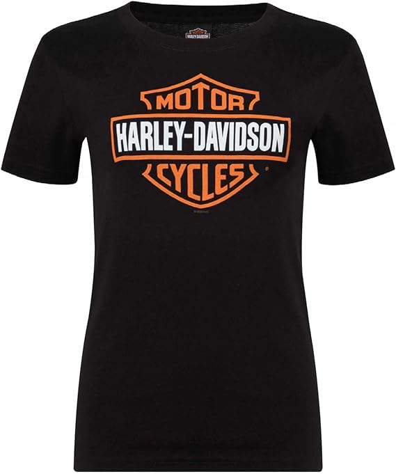 Harley-Davidson Women's Bar & Shield Logo On Black Short Sleeve Crew-Neck Tee