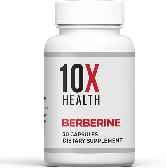 10X Health Berberine - 500mg, 30 Capsules | Dihydroberberine: 500mg for Better Absorption, Cardiovascular & Gut Health Support