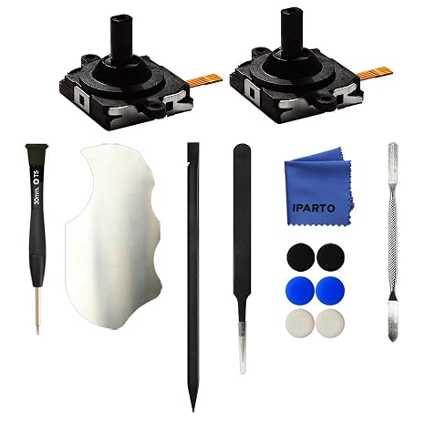 iParto 2 Pack Joystick Replacement for Oculus Quest 3 / Quest 3S Controller Analog ThumbStick Replacement for Meta Quest 3 / Quest 3S Controller with Tools