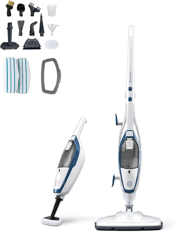 Vacmaster SMF1501 2-in-1 Steam Mop for Floor Cleaning with Detachable Handheld Steamer, Fast Heating & Lightweight for Hard Floors, Carpets, Tiles, Home Décor