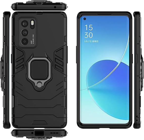 Case for Oppo Reno 6 Pro 5G Case Cover,Magnetic Car Mount Bracket Shell Case for Oppo Reno 6 Pro 5G PEPM00 Case Black