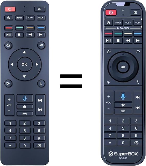 RC-200 Replacement Voice Remote Control for Super Box, Compatible with SuperBox S4 S5 S6 Max / S5 Pro/Elite Ultra/Elite Pro+, Without Voice for S4 Pro and S3 Pro