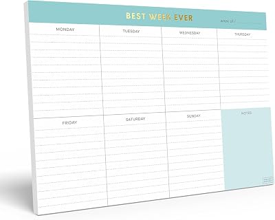 Sweetzer & Orange Weekly To Do List Pad. Gold Foil Weekly Planner Notepad with Daily Agenda Squares. 7x10 Day Scheduler 2026 - Student Organizer, Work Scheduler, and Checklist Note Pad.