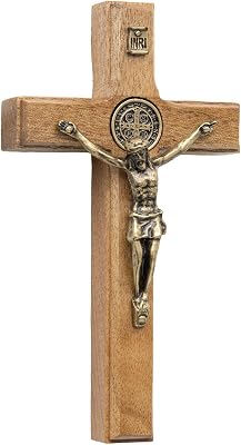 Intercession St Benedict Pocket-Sized Travel Crucifix, Wall Mount