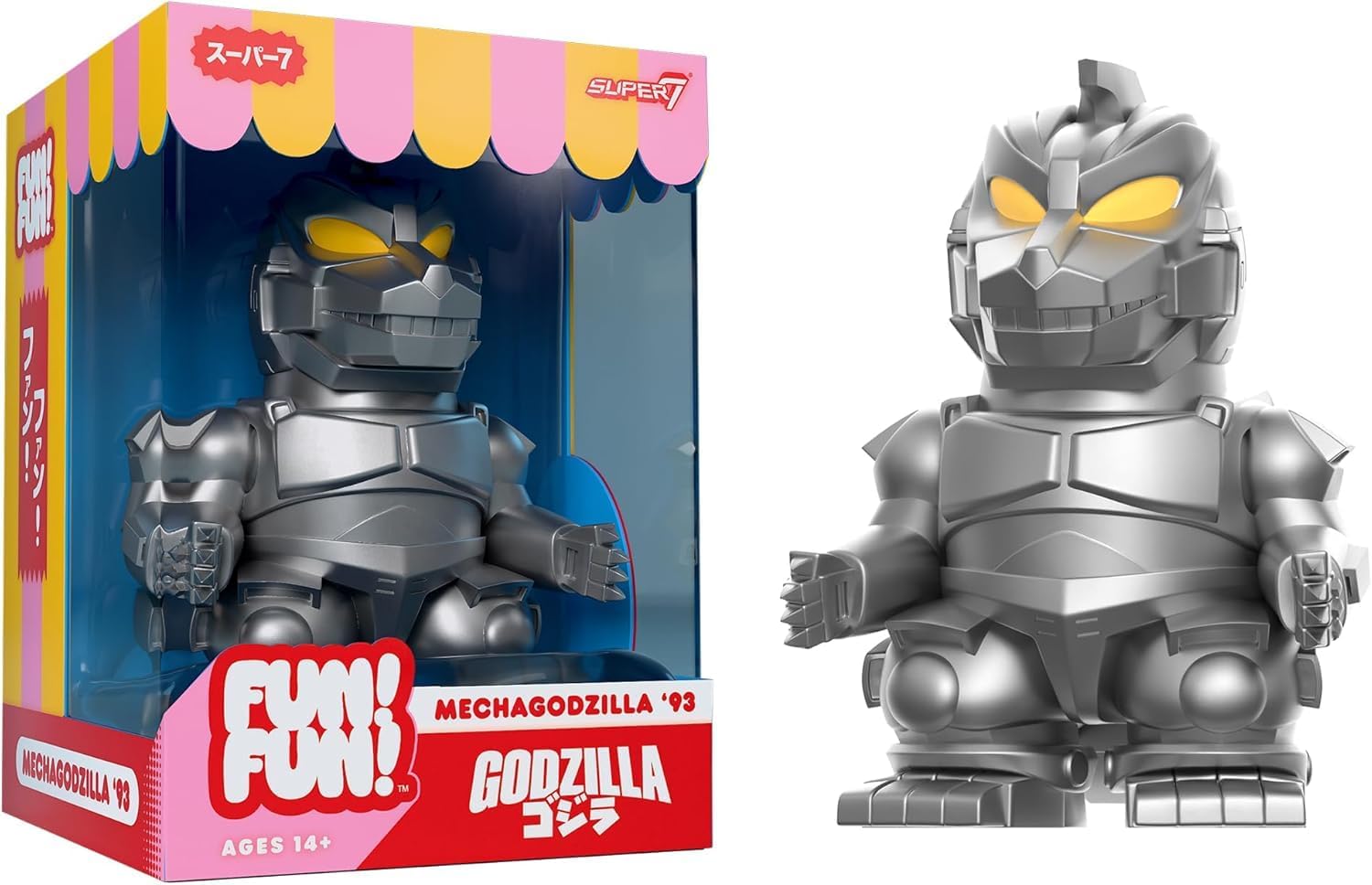 SUPER7 Fun! Fun! Toho MechaGodzilla '93 Vinyl Figure - 5" Toho Godzilla Action Figure Kaiju - Classic Movie Monster Fans Collectibles & Retro Toys - Movie Model for Collectors & Display Figurine