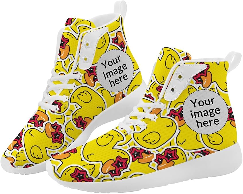 Custom Shoes Custom High Top Sneakers Personalized Duck High Top Shoes with Photo for Women Men