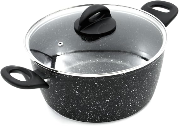 Blackmoor 24cm Stock Pot with Lid/Non-Stick Ceramic-Coated, PFAS-Free, Suitable for All Hob Types/Black Classic Range 66130