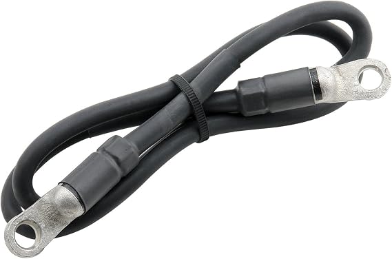 Accel 1843 Black 2-Gauge 3' Long Silicone Battery Cable Eyelet