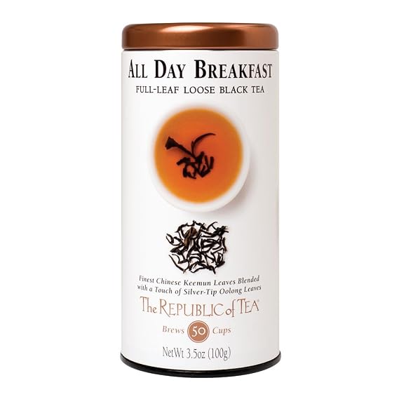 The Republic of Tea, All Day Breakfast Full-Leaf Tea, 3.5-Ounces