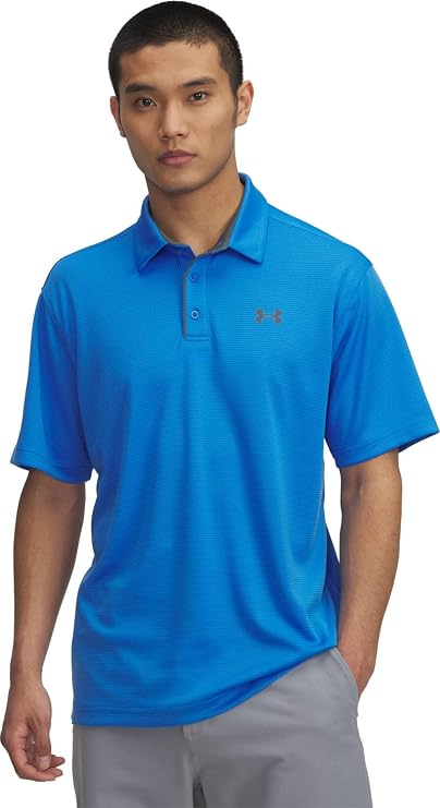Under Armour - Mens Tech Polo, Color Blue Atlantis (402), Size: Medium x Tall