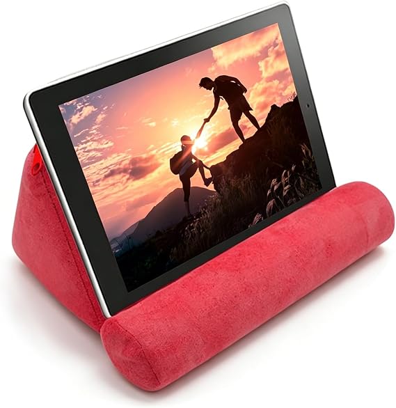 Cyrank Multi Angle Tablet Pillow Stand, Pillow Soft Tablet Holder Pad Support Stand for Lap Desk Bed Comfortable Angled Viewing for Phone, Pad, Smartphones, Books, Magazines