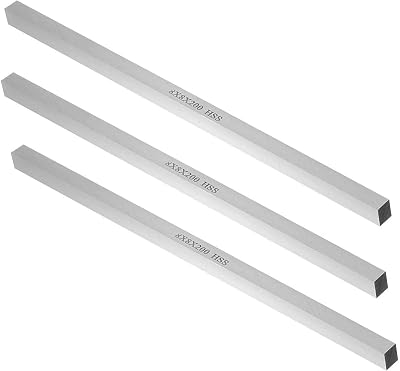 3 Pcs Lathe HSS Square Cutting Tool Bits Bar, 8mmx8mmx200mm Turning Milling Cutter Grinder HSS Blank Tool Bit,High Speed Steel Rectangular Fly Cutter Mill Blank,Lathe Tool Bit 8mmx8mmx200mm