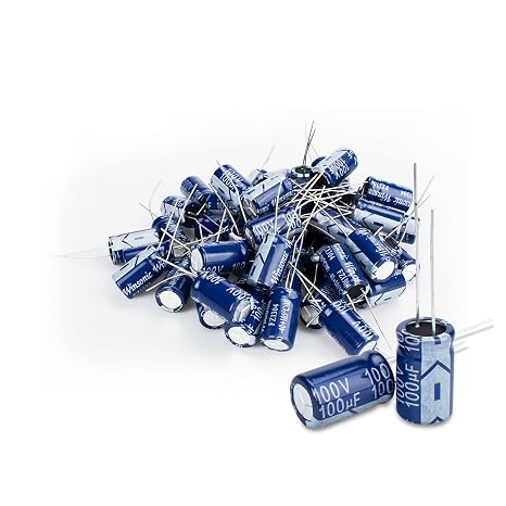 50 Pcs Electrolytic Capacitor 100uF 100V Aluminum Radial Electrolytic Capacitors