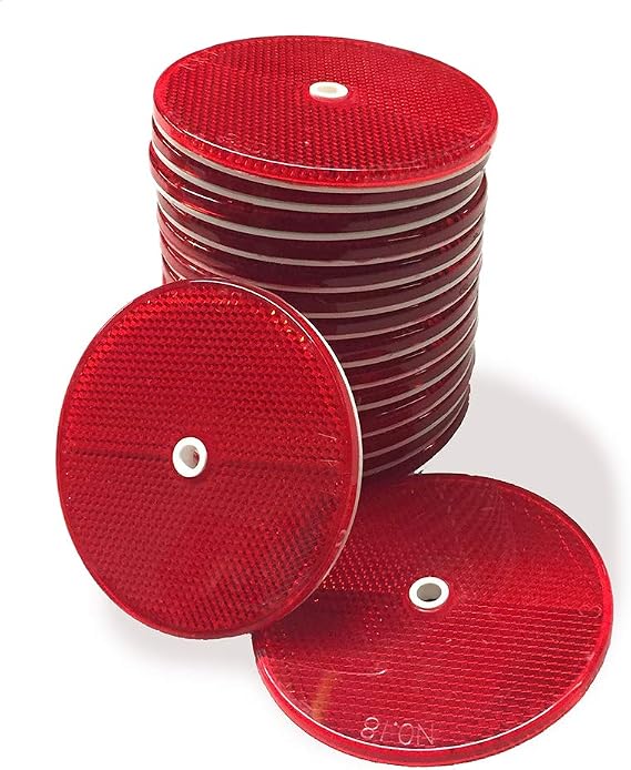 25 pack of RED Reflector Buttons