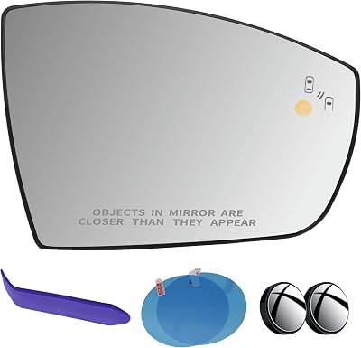 EAP Passenger Side Mirror Glass Compatible with Ford C-Max 2013-2018, Escape 2013-2016, Focus 2012-2018, EcoSport 2018-2022, Heated with Blind Spot CJ5Z17K707C F1EZ17K707A GN1Z17K707C GN1Z17K707F
