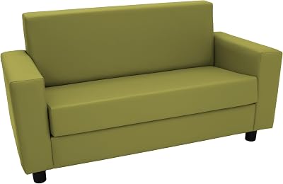Factory Direct Partners SoftScape Inspired Playtime Classic Reading Sofa, Childrens Commercial-Grade Upholstered Furniture for Home, Daycare, Preschool, Library; Modern Design - Fern Green, 14473-FG