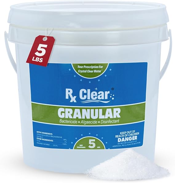 Rx Clear 5 lbs Granular Chlorine for Swimming Pool