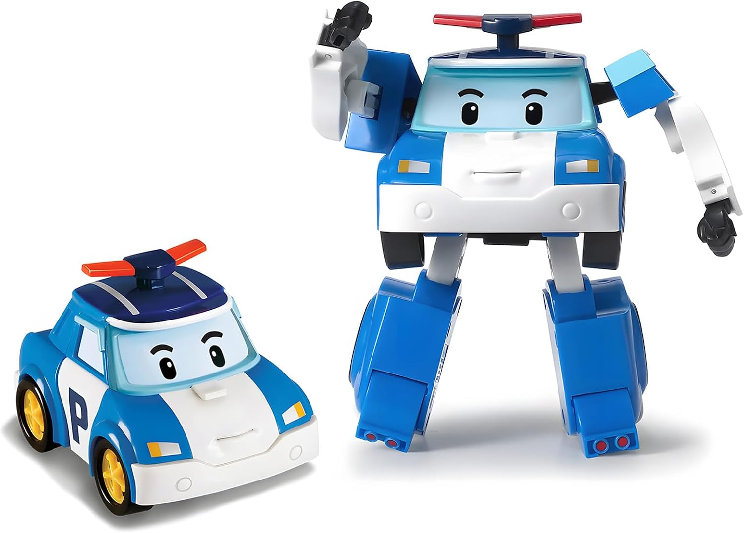 Robocar Poli 4 Transforming Robot - Poli Transforming Car, Police Emergency Vehicle Playset, Preschool STEM Learning Role Play Toy, Perfect Holiday Birthday Gift for Kids 3