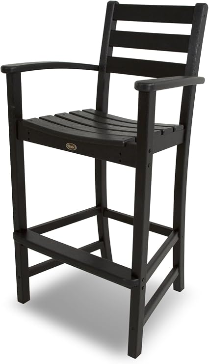 Trex Outdoor Furniture Monterey Bay Bar Arm Chair, Charcoal Black