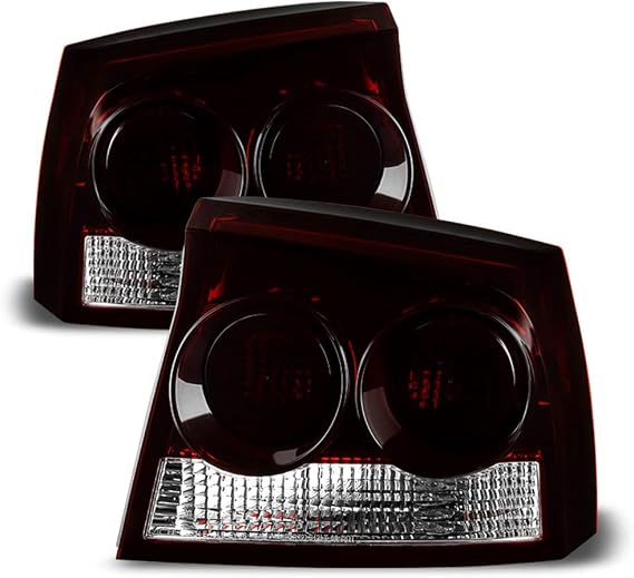 ACANII - For Red Smoke 2009-2010 Dodge Charger SE/SXT/SRT8 Tail Lights Brake Lamps Left+Right