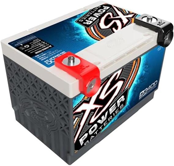 XS Power D3478 3300 Amp AGM Battery with M6 Terminal Hardware - Group 78 12V 80Ah 1150CA Deep Cycle AGM Powercell for Car Audio Systems and Performance Cars