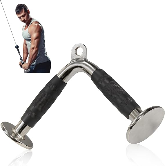 Gym Cable Attachments – Lat Pull Down Bar, Double-D Row Handle, V Bar Cable Attachment, D Handles, Tricep Bar for Cable Machines – Cable Machine Attachments for Pulley Machines & Rowing