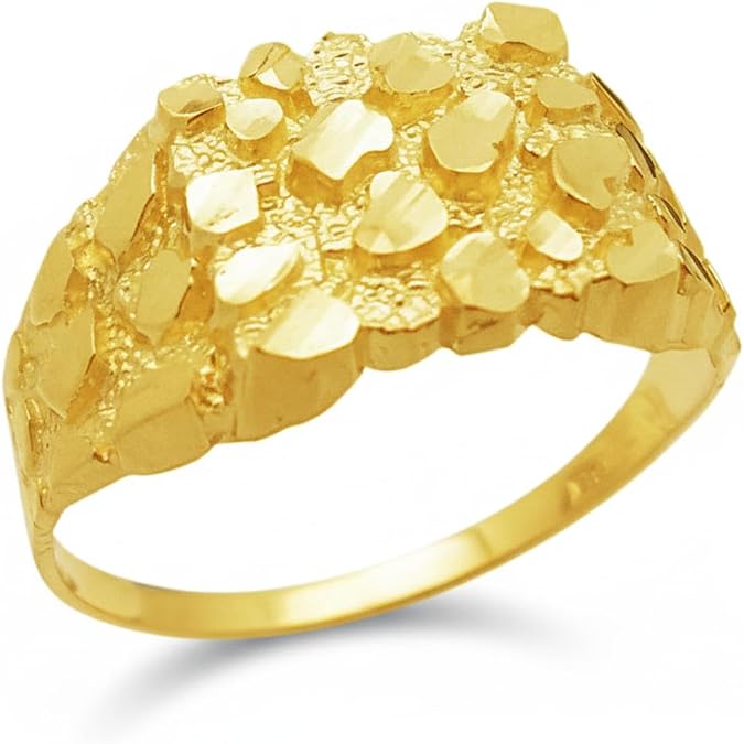 10K Gold Solid Nugget Ring Thin Gold Ring