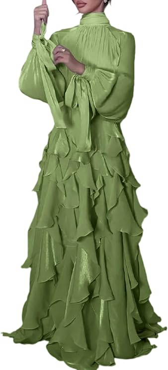 Molisry Women's Fall Ruffle Maxi Dress Flowy Long Wedding Dress 2026