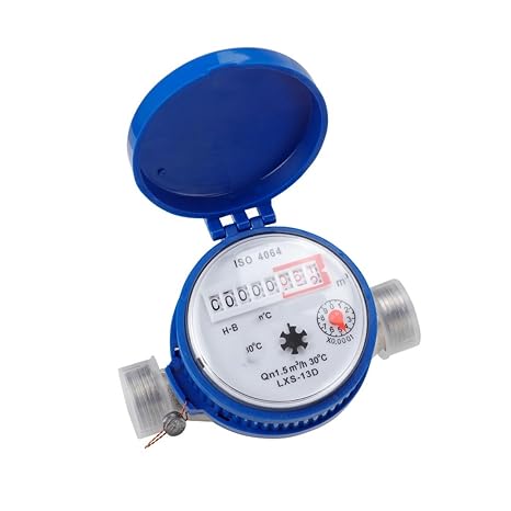 Male Thread Water Flow Sensor Smart Water Meter Mechanical Rotary Wing E-Type Digital Display Pointer Counter Cold Water Meter Measuring Tools