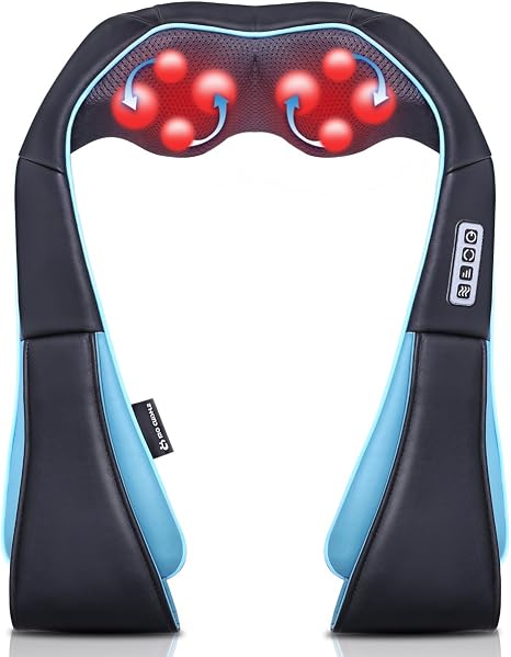 Massager with Heat - Shiatsu Neck Massager Christmas Gift for Men/Women/Mum/Dad - Massage for Neck Shoulder Back Waist Leg Feet and Muscle