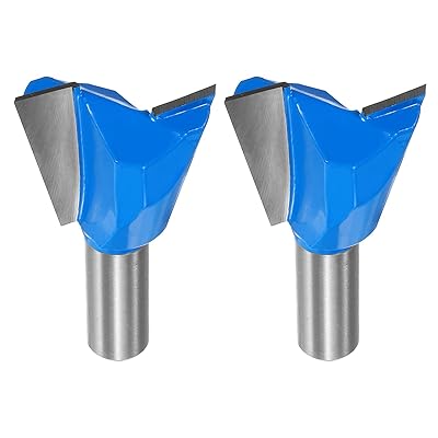 HARFINGTON 2pcs Dovetail Router Bit 1-12 Diameter 12 Shank Tungsten Carbide 14 Degree Dovetail Joint Drill Bit for Box Drawer Cabinet Joints Fine Woodworking