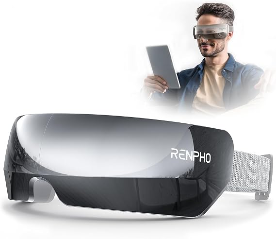 RENPHO Eyeris Masc Head & Eye Massager, FSA Eligible HSA, Valentines Day Gifts for Women Men, Headache Massager for Forehead, Occiput and Temple, Heated Face Mask