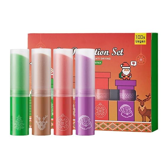 CHICTRY Winter Lip Care Kit - 4 Scented Balms for Chapped Lips - Christmas Gift Set for Mom, Dad, Sister Multicolor One Size