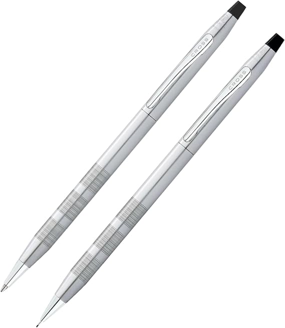 CROSS Classic Century Satin Chrome Ballpoint Pen/0.5Mm Pencil Set