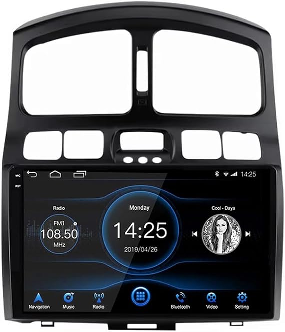 Android 9 Inch Touchscreen Car Radio Stereo for Hyundai Classic Santa Fe 2005-2015 with Carplay Android Auto GPS Navigation with BT 4G/WiFi USB Mirror Link FM Auto Parts(4+64G)