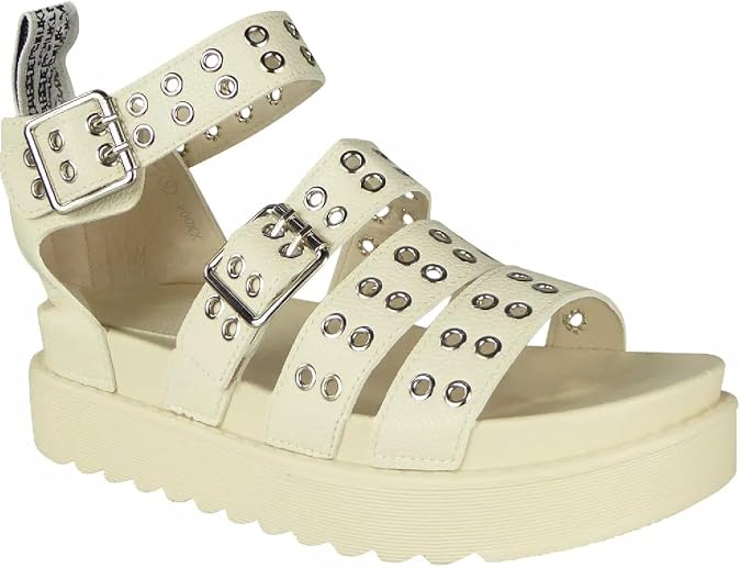 Ladies Womens Flatform Gladiator Platform Chunky Sole Strappy Summer Sandals