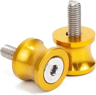 Motorcycle Powersports Frames Accessories, Motorcycle Swingarm Spool Slider Stand Screws Accessories Compatible with M6 M8 M108MM Golden