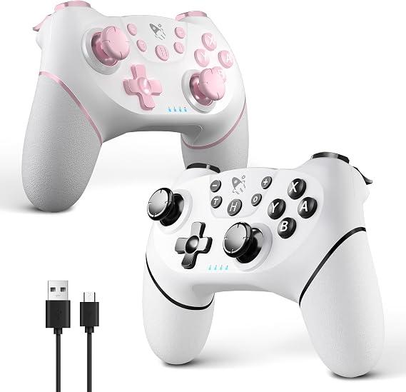AceGamer 2pcs Wireless Controller for Switch 2/Switch/Lite/OLED, Controller for Switch Pro with Wake-up Function with One Button, Switch Pro Controller with Dual Vibration/Turbo/Screenshot