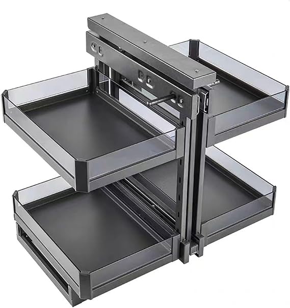 2-Tier Blind Corner Cabinet Pull Out Organizer,4-Shelf Pull Out Heavy Duty Cabinet Slide Out Kitchen Cabinet Organizer for Left Or Right Handed Open 700
