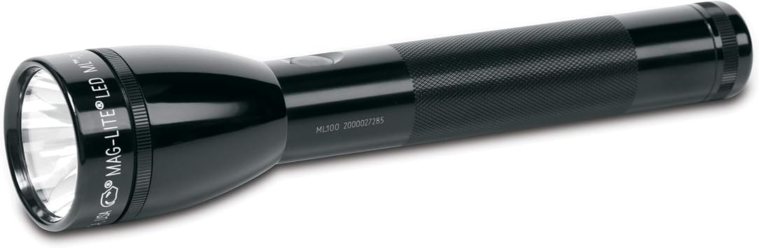 Maglite ML100 LED 2 C Cell, Black, Blister Pak w/Batteries