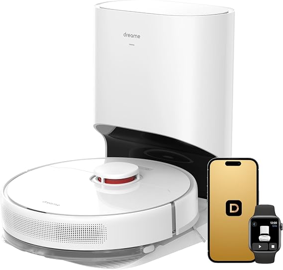 Dreame D10Plus Robot Vacuum Cleaner, Automatic Dirt Disposal, Water Wiping, 4000Pa Strong Suction, High-Precision LDS Laser Sensor, High-Precision
