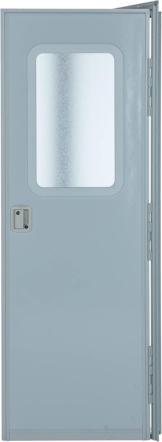Lippert Components Right Hinge RV Entry Door with Screen Door, 30" x 72", Square, Felt Seal - V000149585,Polar White