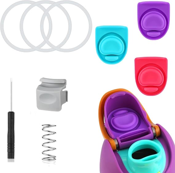 Bottle Seal Ring & Replacement Stopper & Button Compatible with Owala FreeSip 24oz 32oz Water Bottle Lid Mouth Stopper Accessories Sealing Gasket Silicone Plug BPA-Free (Mult Color)