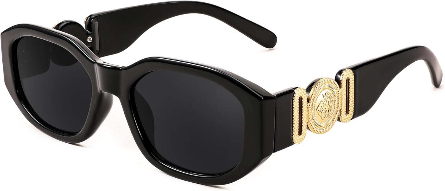 FEISEDY Retro Trendy Rectangle Sunglasses Women Men UV400 Protection 90s Small Narrow Square Sun Glasses B2322