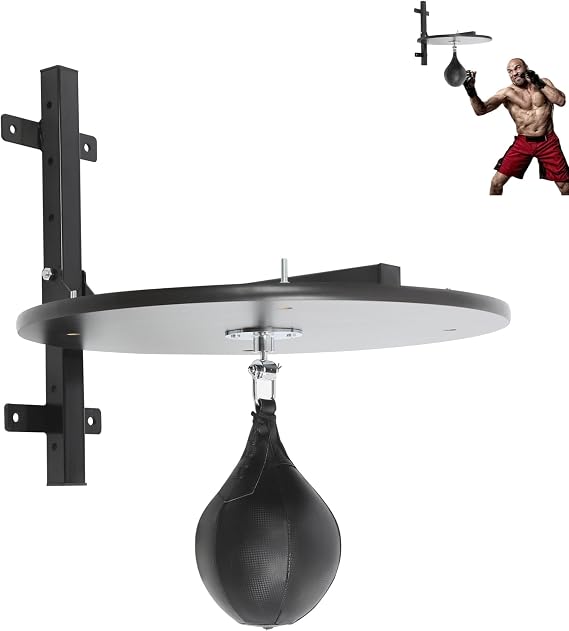Heavy Duty Speed Bag Platform Kit with Punching Ball, Wall Mounted Fitness Ball Boxing Reaction Training Equipment,Speed Bag Platform for Punching, Training, Boxing, Exercise