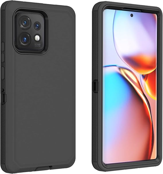 for Motorola Edge Plus 2023 CaseMoto Edge 2023, Heavy Duty Bumper Case Shockproof Dustproof 3 in 1 Rugged Protective Phone Cover Black