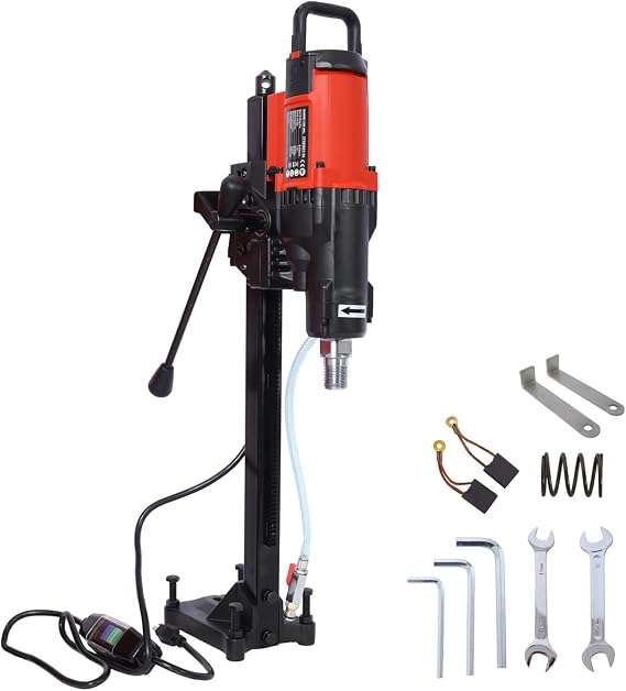 Diamond Core Drilling Machine, Wet&Dry Concrete Core Drill Rig with Stand, Drilling Diameter for Concrete Brick Block Stone, 750RPM Gearbox (33 inch)