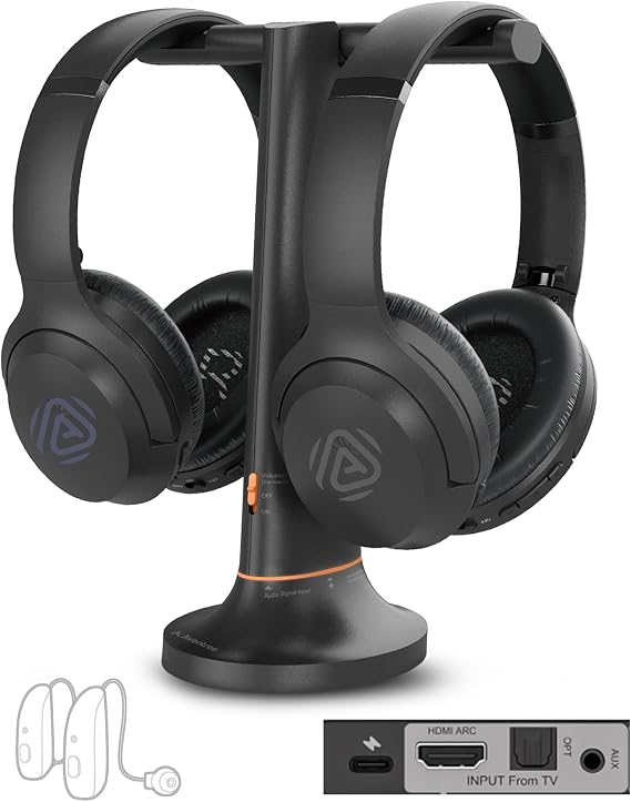 Avantree Duet Aura - HDMI ARC Dual Wireless TV Headphones for Seniors