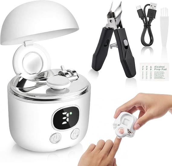 Lictin Electric Nail Clipper & Nail Trimmer Set with Slanted Nail Clipper